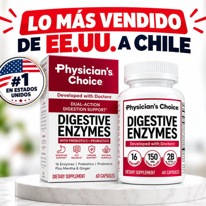 Enzimas Digestivas 16 en 1 + Probióticos | 60 Cápsulas