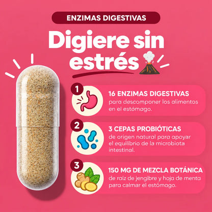 Enzimas Digestivas 16 en 1 + Probióticos | 60 Cápsulas