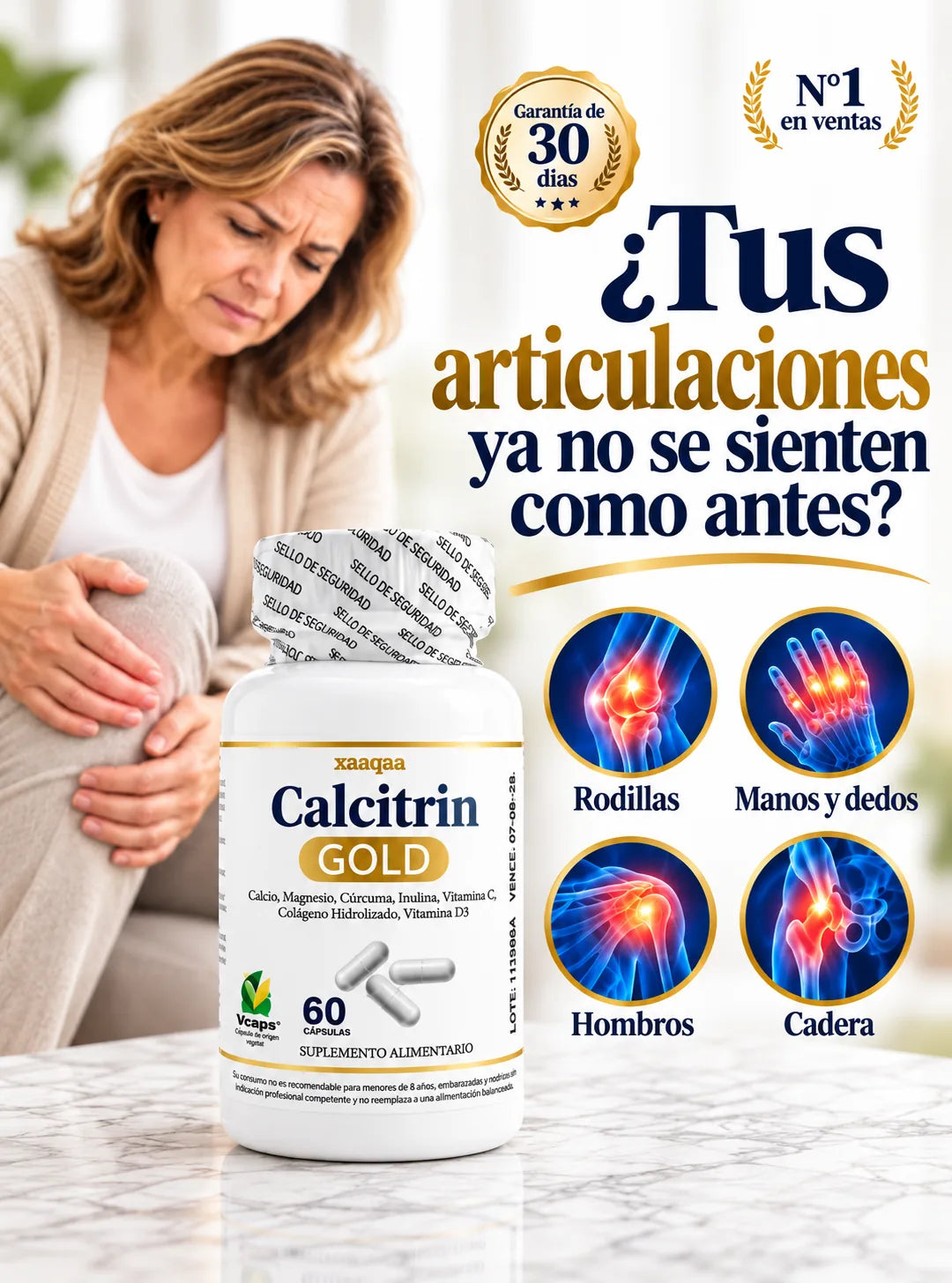 Calcitrin GOLD | Fórmula 7 en 1 para Huesos y Músculos