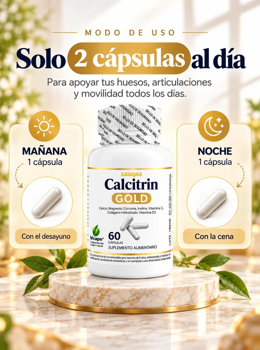 Calcitrin GOLD | Fórmula 7 en 1 para Huesos y Músculos